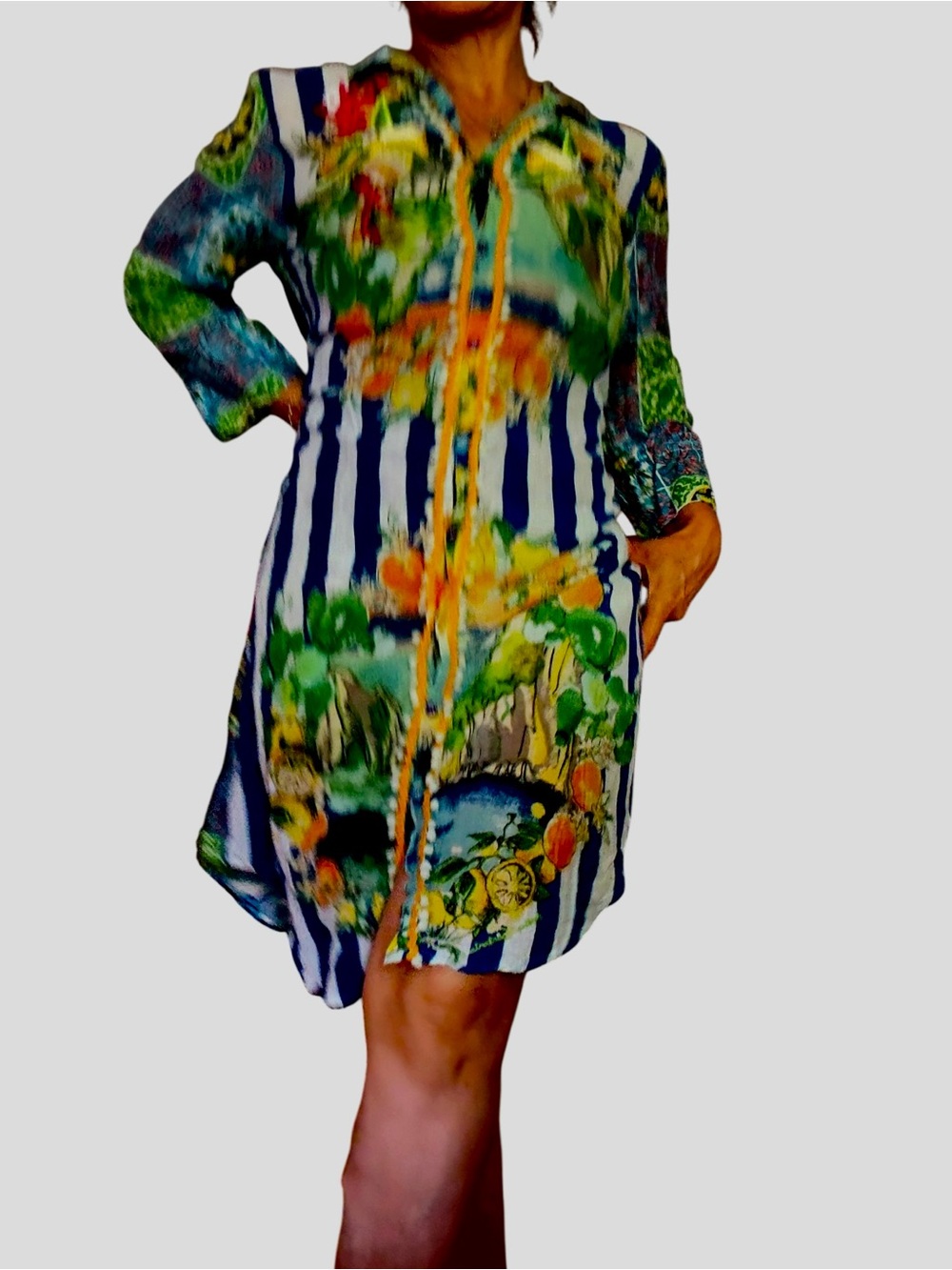 Antica Sartoria‎ by Giacomo Cinque Colorful Boho Embroidered Tunic M  Beach